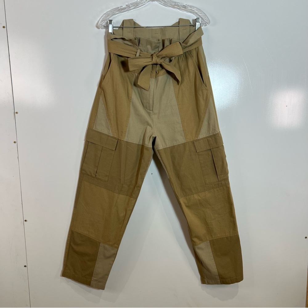 Mes Demoiselles Bendan 100% Cotton Cargo Patchwork Paperbag Designer Pants EU 36 - Picture 2 of 10